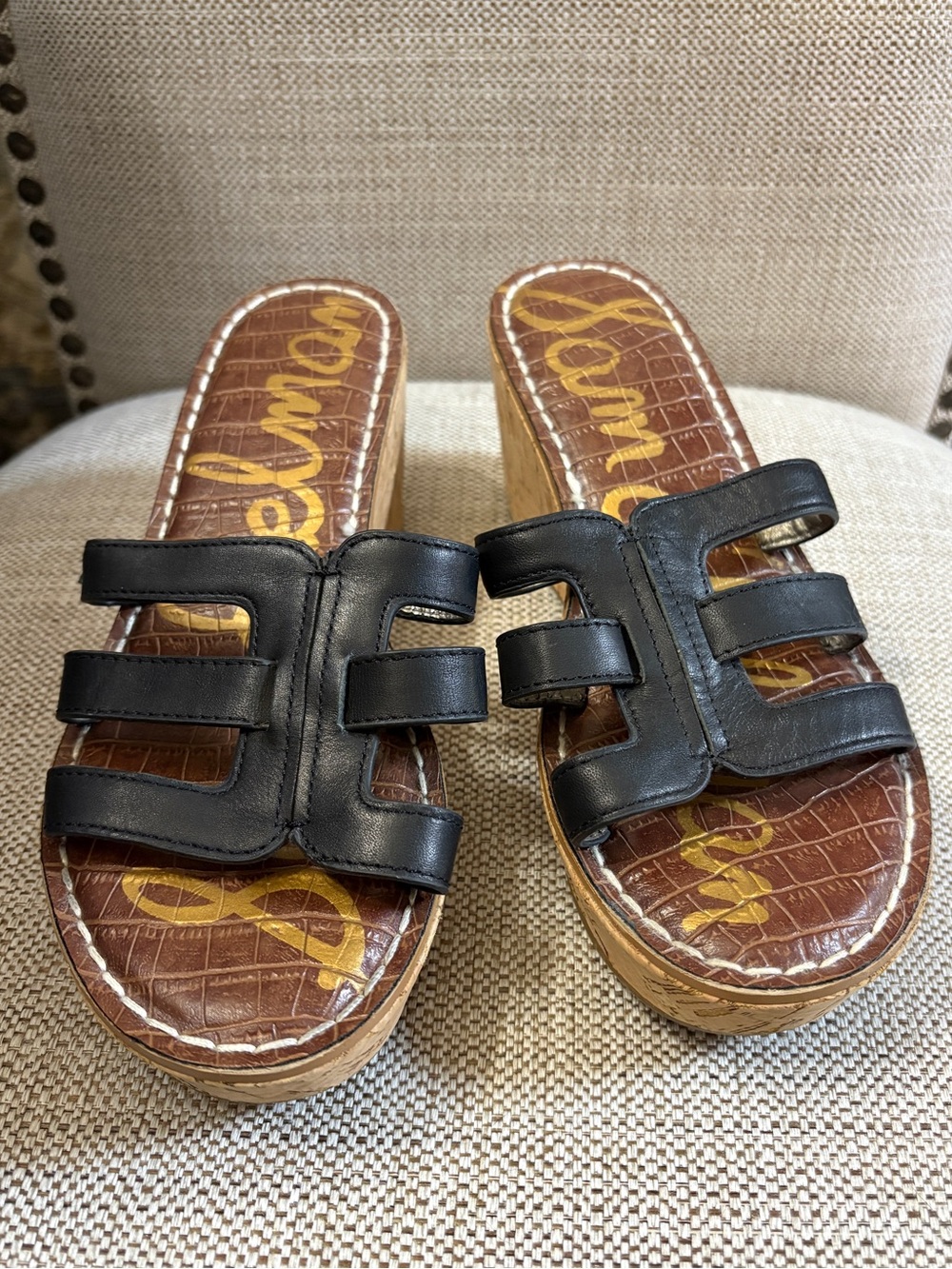 Sam Edelman leather and Cork Sandals 👡
